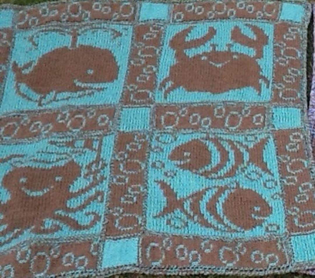 Knitting Pattern Designed for Doubleknitting BABY SEA CREATURES Blanket ...