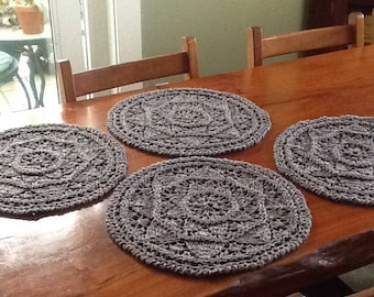 Knitting Pattern MANDALA Placemat Set