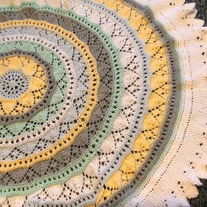 Knitting Pattern MANDALA BLANKET Original Design PDF Download Round Blanket