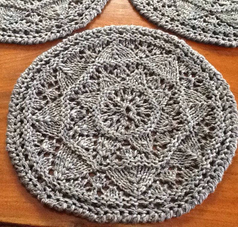 Knitting Pattern MANDALA Placemat Set Etsy