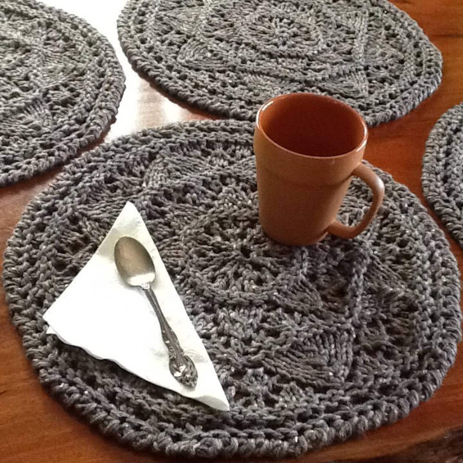 Knitting Pattern MANDALA Placemat Set Etsy