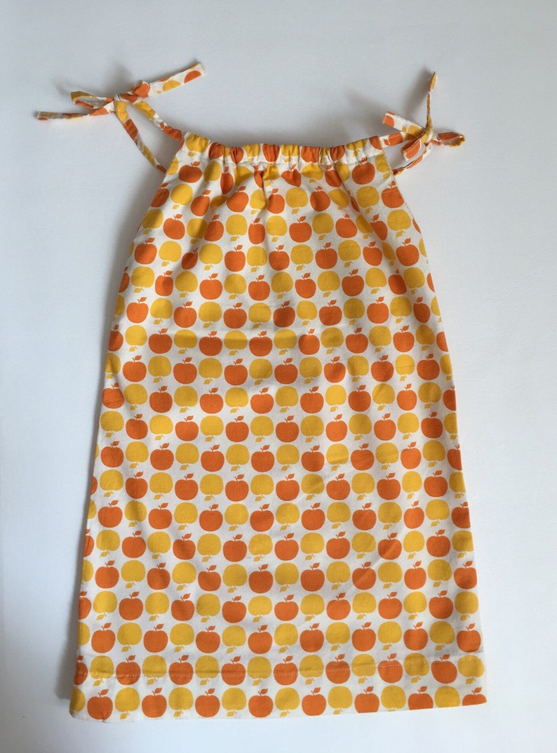 Vintage Handmade Yellow and Orange Apple Sundress 1970s