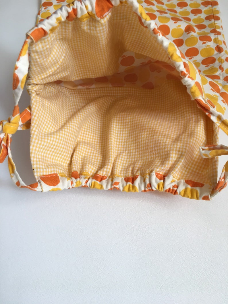 Vintage Handmade Yellow and Orange Apple Sundress 1970s