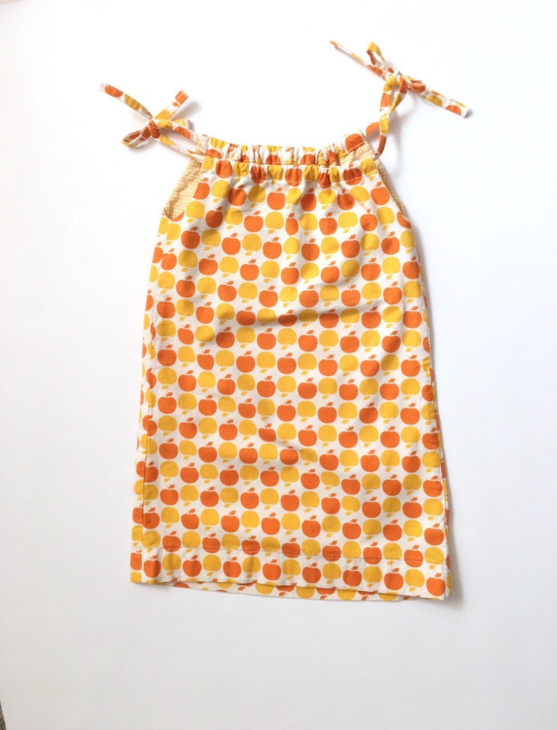 Vintage Handmade Yellow and Orange Apple Sundress 1970s