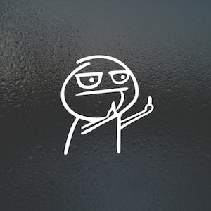 Middle Finger decal, Flip Off, The Bird, Stick Figure, Two Fingers, Both Fingers, Offensive Gesture, sticker, window, laptop, Funny
