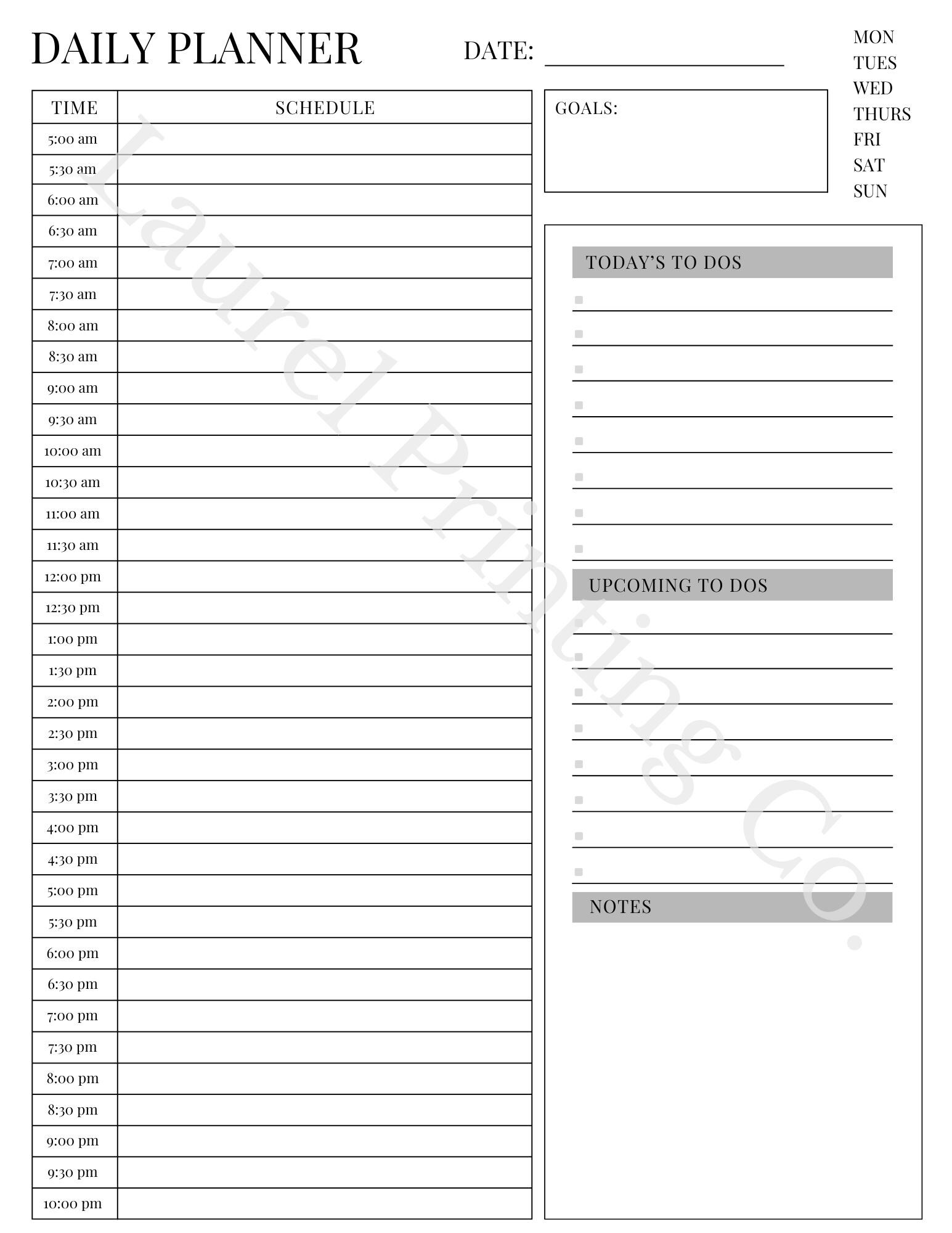 Simple Daily Planner Printable to Organize Your Schedule | Undated | to ...