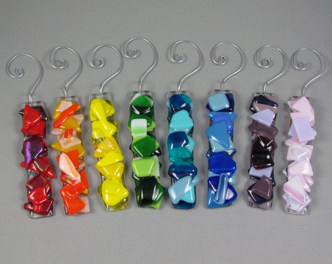 Christmas Ornament Mosaic Fused Glass Ornament SET OF 8 Etsy