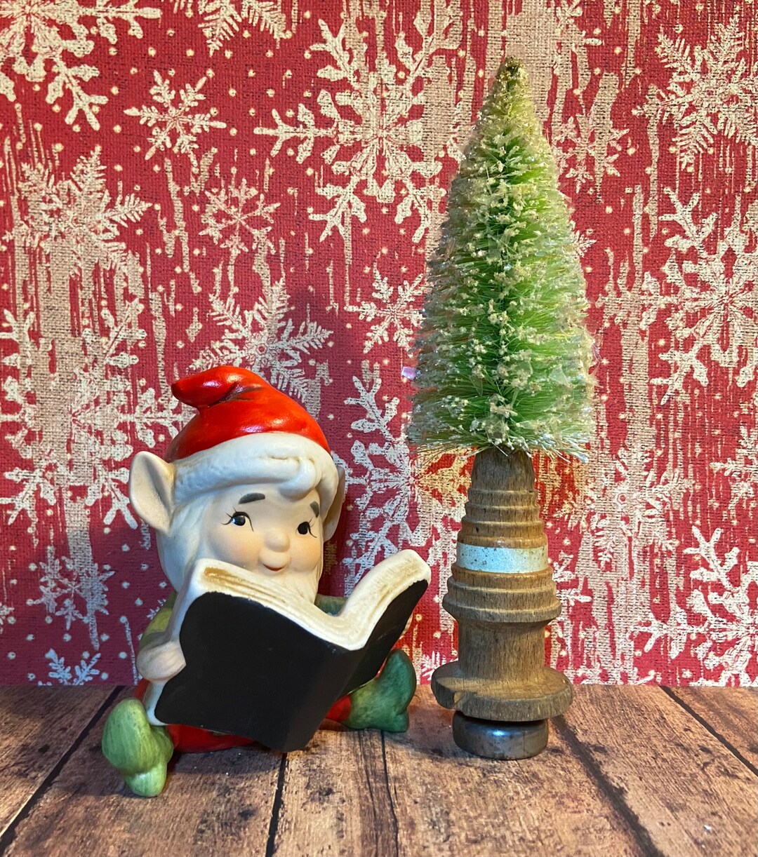 7 Handdyed Bottle Brush / Bottlebrush Tree on Vintage Wood Etsy