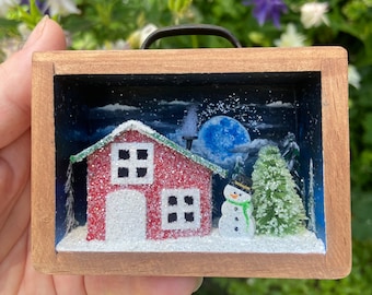 Hand-Built Vintage-Style Mini Drawer Diorama Shadowbox