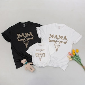 First Rodeo Family Birthday Matching T-shirt, Wild West Western Cowboy Outfits, 1st Birthday Outfit, 1st Rodeo Western Farm Birthday Boy