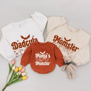 Momster and Dadcula Matching Family Halloween Sweatshirt, Matching Family Outfits, Mommy and Me Monster, Halloween Shirt, Family Shirts image 4