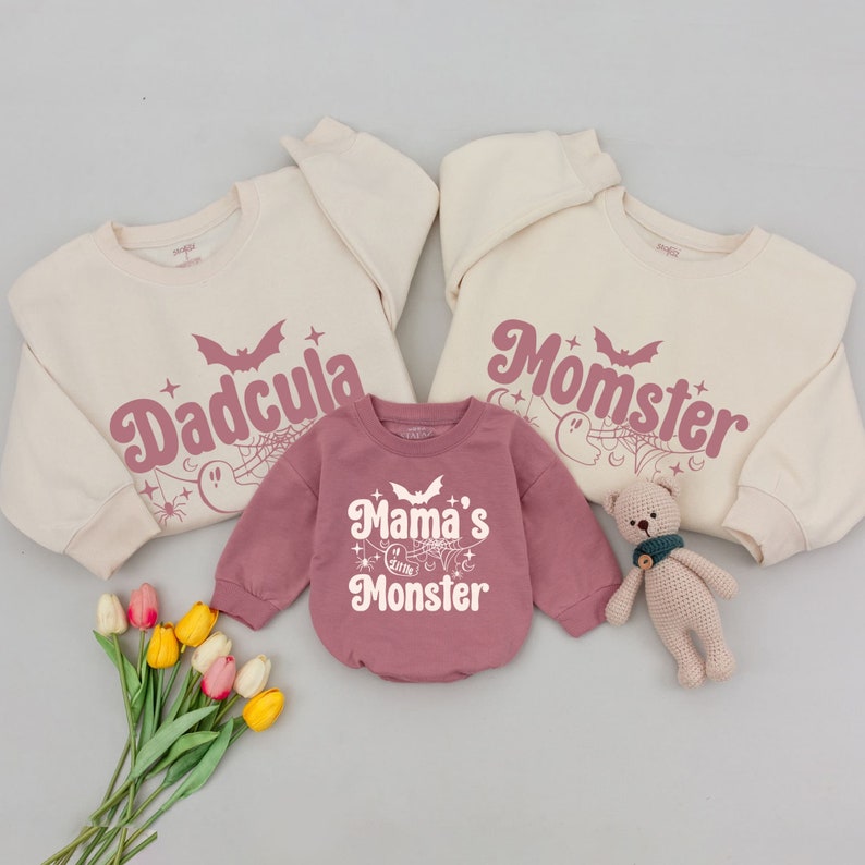Momster and Dadcula Matching Family Halloween Sweatshirt, Matching Family Outfits, Mommy and Me Monster, Halloween Shirt, Family Shirts image 9