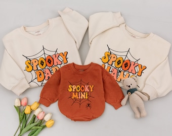 Spooky Matching Sweatshirts, Matching Family Outfits, Mommy and Me Halloween Sweaters, Halloween Shirt, Family Shirts, Mom Dad Baby Outfit