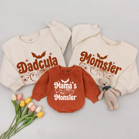 Momster and Dadcula Matching Family Halloween Sweatshirt, Matching Family Outfits, Mommy and Me Monster, Halloween Shirt, Family Shirts