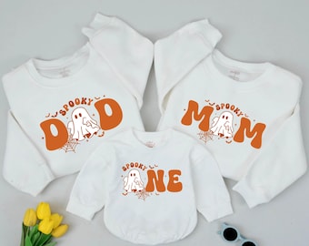 Spooky One Halloween Birthday Sweatshirt, One Birthday Outfit, Halloween 1st Birthday Matching Shirt, Mommy And Me Sweater, First Halloween