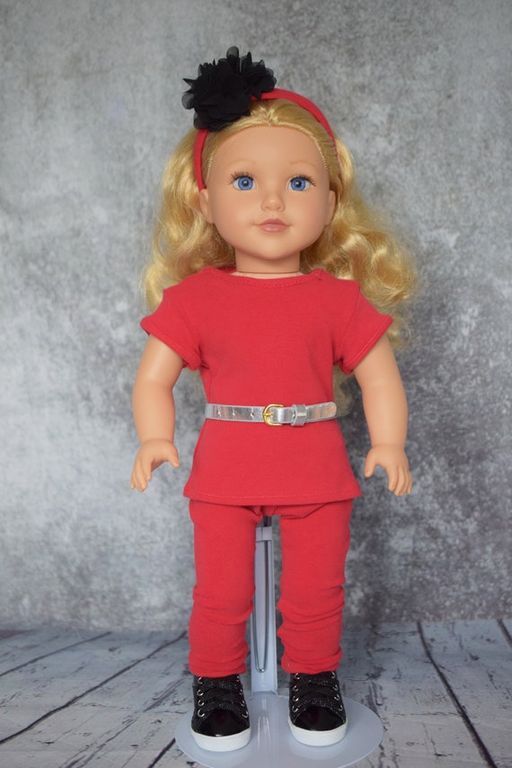 T-shirt & Leggings, Quality Hand-made Cotton/Spandex Doll T-shirt and Leggings, Sized to Fit Most 18-inch Dolls, Girl Gift, Wardrobe Basics