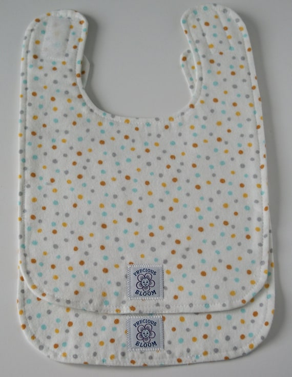 Organic Baby Bibs, Certified Organic Cotton Flannel Large Baby Bibs (Set of 2), Quality Hand-made Baby Bibs, Organic Baby Shower Gift  B105