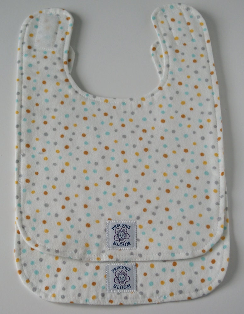 Organic Cotton Flannel Large Baby Bibs Set Of 2 Confetti