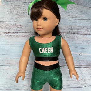 Emerald Green Doll Cheer Outfit: Fits 18&quot; Dolls
