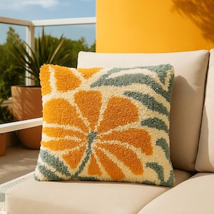 Kit voor het maken van kussens met klinkhaak - Boho pluche bloemblaadjes - Creatief knutselproject