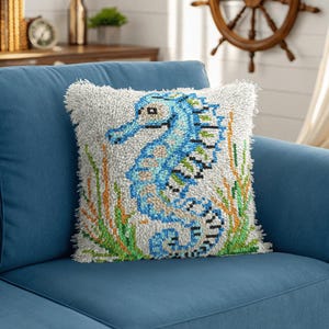 Latch Hook Kissen Herstellung Kit - Seahouse Underwater Design Craft