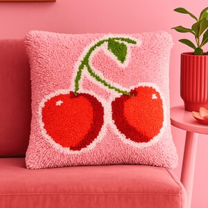 Kit de confection de coussins à crochet - Cerise douce - Projet de loisirs créatifs