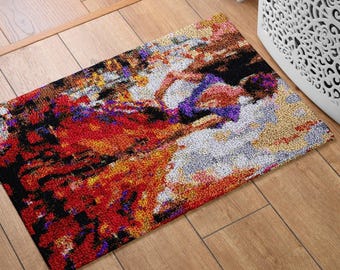 Latch Hook Rug Making Kit - Elegant Senorita Ball Room Lass - 61 x 87cm