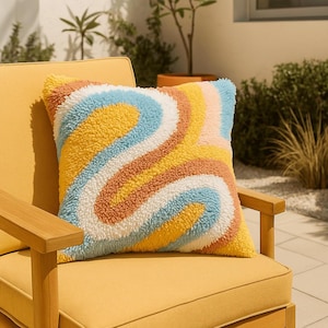 Kit de confection de coussins à crochet - Groovy Flow - Projet de bricolage amusant