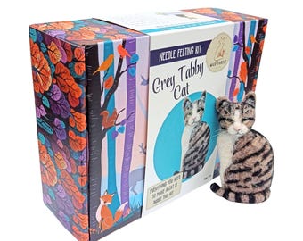 Tabby Cat Needle Felting Kit Adorable Craft Gift Wild Forest Felts Wool Fibre Art