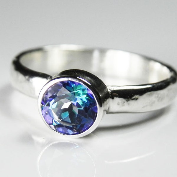 Mystic Topaz Ring - Gemstone Stack Ring - Silver Stacking Ring - Mystic Topaz Jewelry - Topaz Engagement Ring - Neptune Garden Mystic Topaz