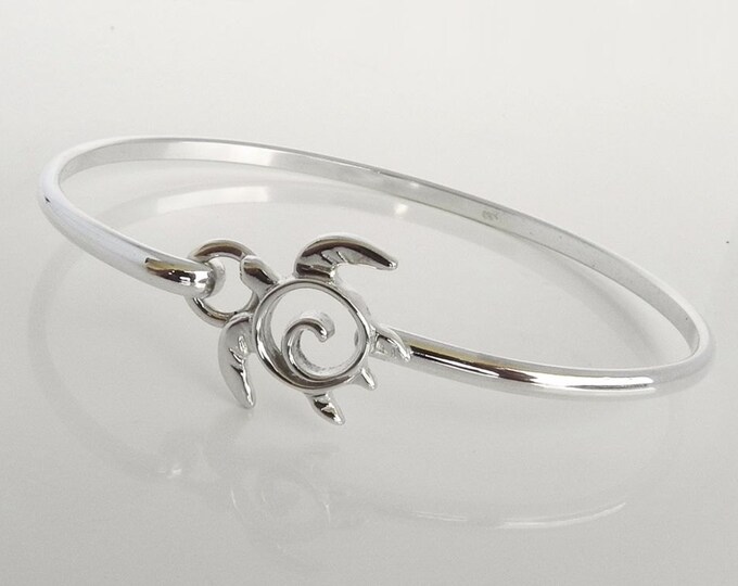 Sea Turtle Hook Bracelet Sterling Silver Sea Turtle Latching - Etsy