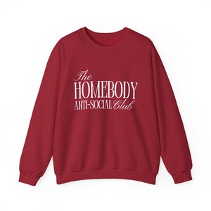 Homebody Anti-Social Club Sweatshirt, Relaxed Cotton Blend Crewneck image 5