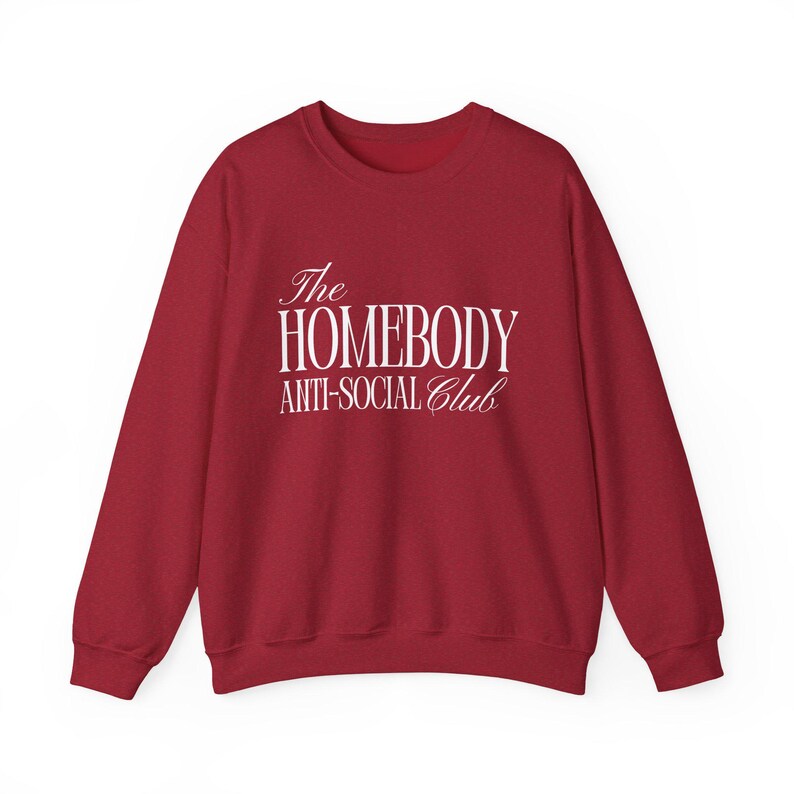 Homebody Anti-Social Club Sweatshirt, Relaxed Cotton Blend Crewneck image 5