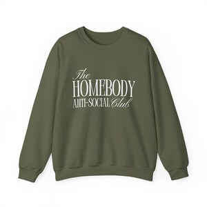 Homebody Anti-Social Club Sweatshirt, Relaxed Cotton Blend Crewneck image 4