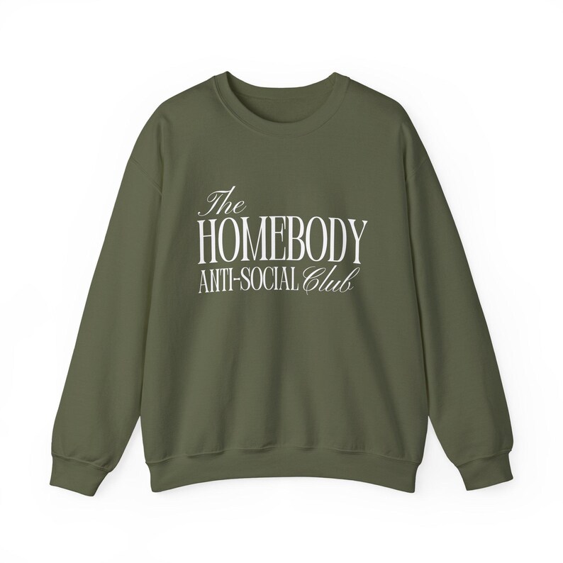 Homebody Anti-Social Club Sweatshirt, Relaxed Cotton Blend Crewneck image 4