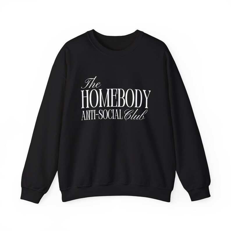 Homebody Anti-Social Club Sweatshirt, Relaxed Cotton Blend Crewneck image 3