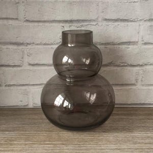 Large Grey Oversized Hotel Style Glass Bubble Fluted Transparent Vase Planter Flower Vases Home Decoration Decor Interior Design Designer