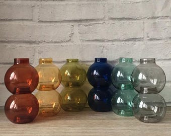 Stackable Vibrant Multicoloured Glass Bubble Flower Vases Plant Holder Vase Home Decoration Decor Housewarming Gift Present Mum Sister Hotel