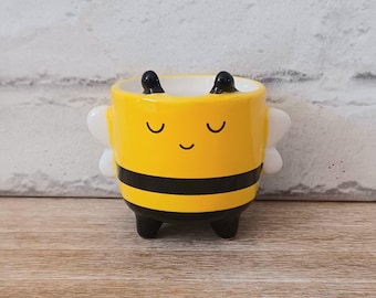 Mini Kleines Bienen Gesicht Übertopf Blumentopf Home Decor Garten Gartenarbeit Tierliebhaber Niedlich Danke Geschenk Muttertagsgeschenk Woodland