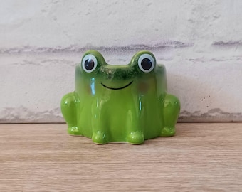 Mini Frosch Übertopf Blumentopf Pflanzentopf Wohnkultur Garten Gartenarbeit niedlich Danke Geschenk Muttertag Geschenk Waldteich