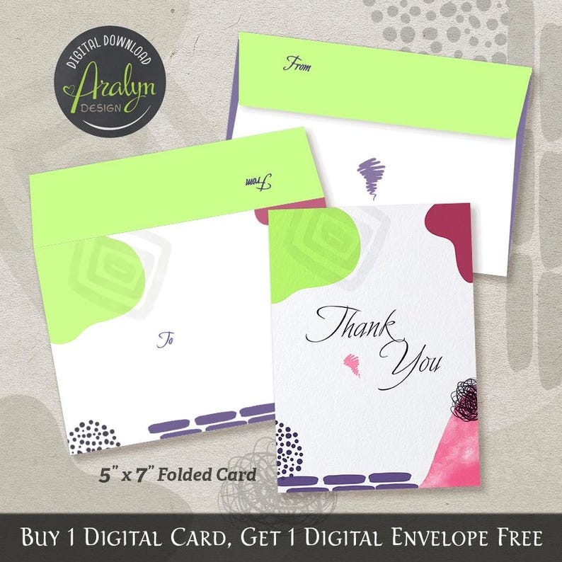 Printable Thank You Card | Printable Thank You Card 5x7 Folded ...