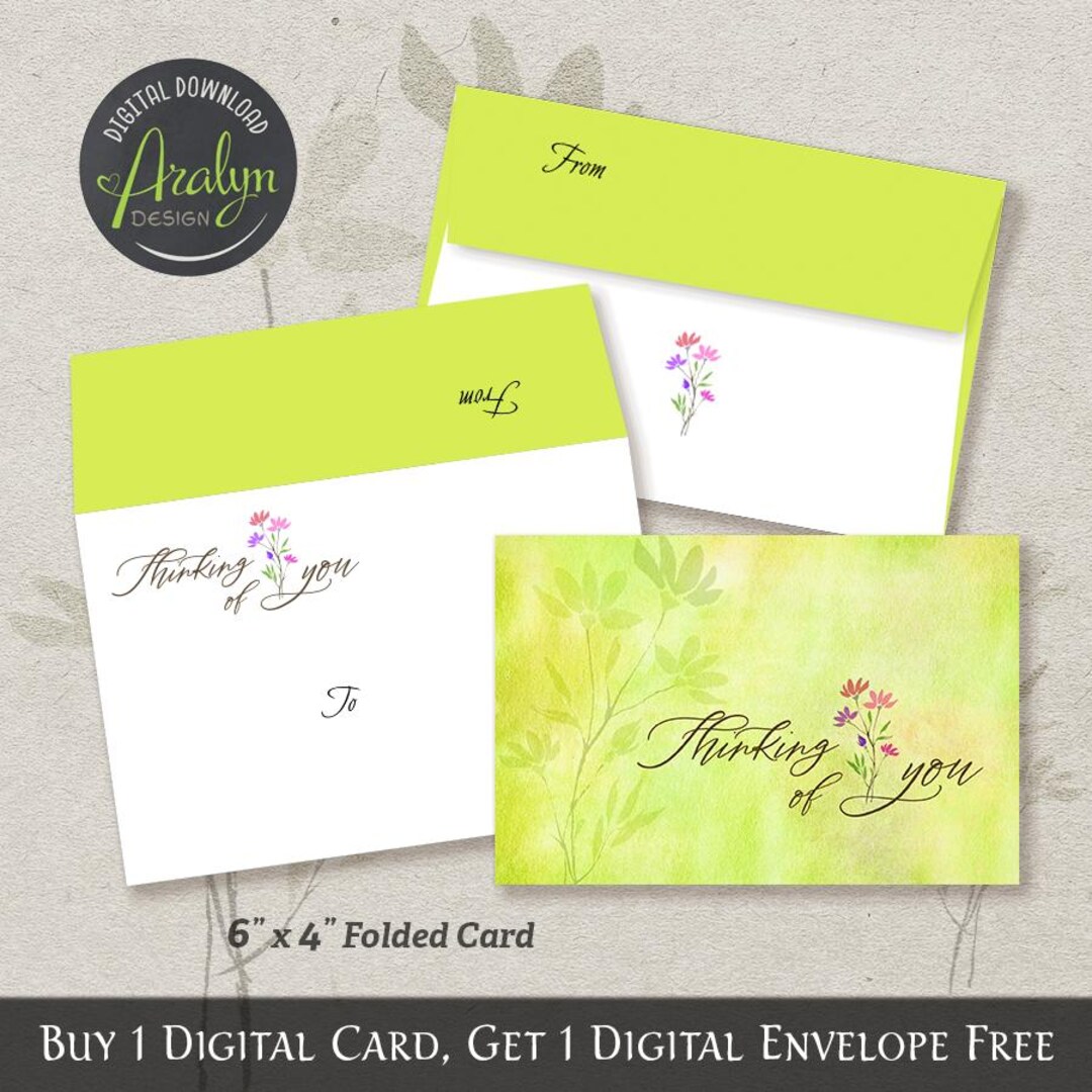 Printable Thinking of You Cards | Printable Thinking of You Card 6x4 ...