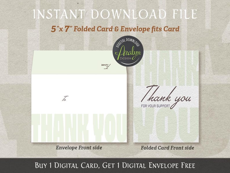 Printable Thank You Card | Printable Thank You Card 5x7 Folded ...