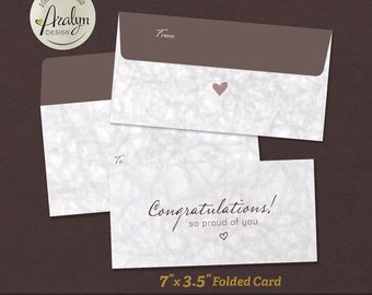 Printable CONGRATULATIONS Card 7x3.5 Folded / Instant Download / Card ...
