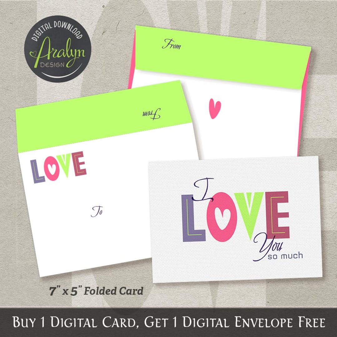 Printable I Love You so Much Card | I Love You so Much Card 7x5 | Love ...