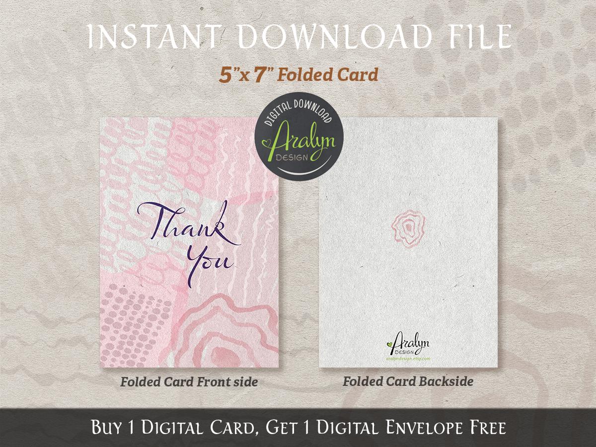 Printable Thank You Card | Printable Thank You Card 5x7 Folded ...