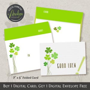 Cartes porte-bonheur imprimables | Carte porte-bonheur 7 x 5 pliée | Carte porte-bonheur à imprimer | Bonne chance | Télécharger les PDF | Carte porte-bonheur