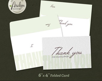 Printable THANK YOU Card 5x7 Folded / Instant Download / Card Template ...