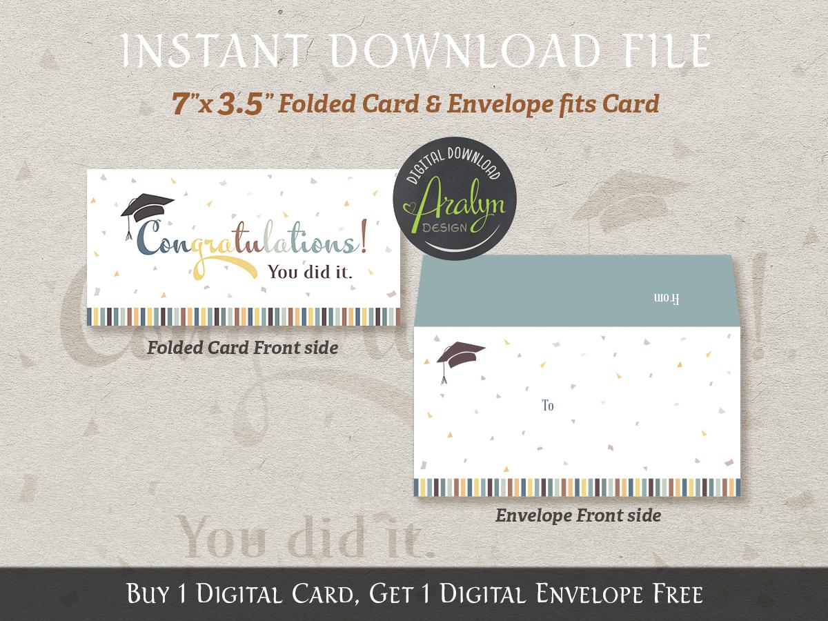 Printable Congratulations Cards | Graduation Congratulations Card 7x3.5 ...