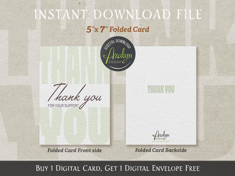 Printable Thank You Card | Printable Thank You Card 5x7 Folded ...